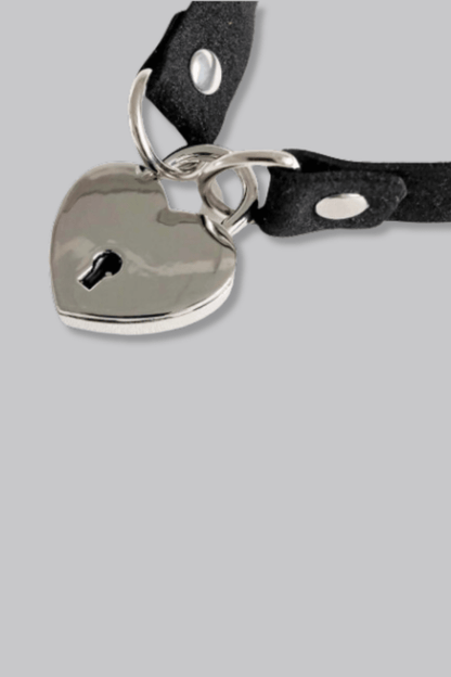 Heart Lock Choker Necklace - Necklace - House of Bones Jewelry