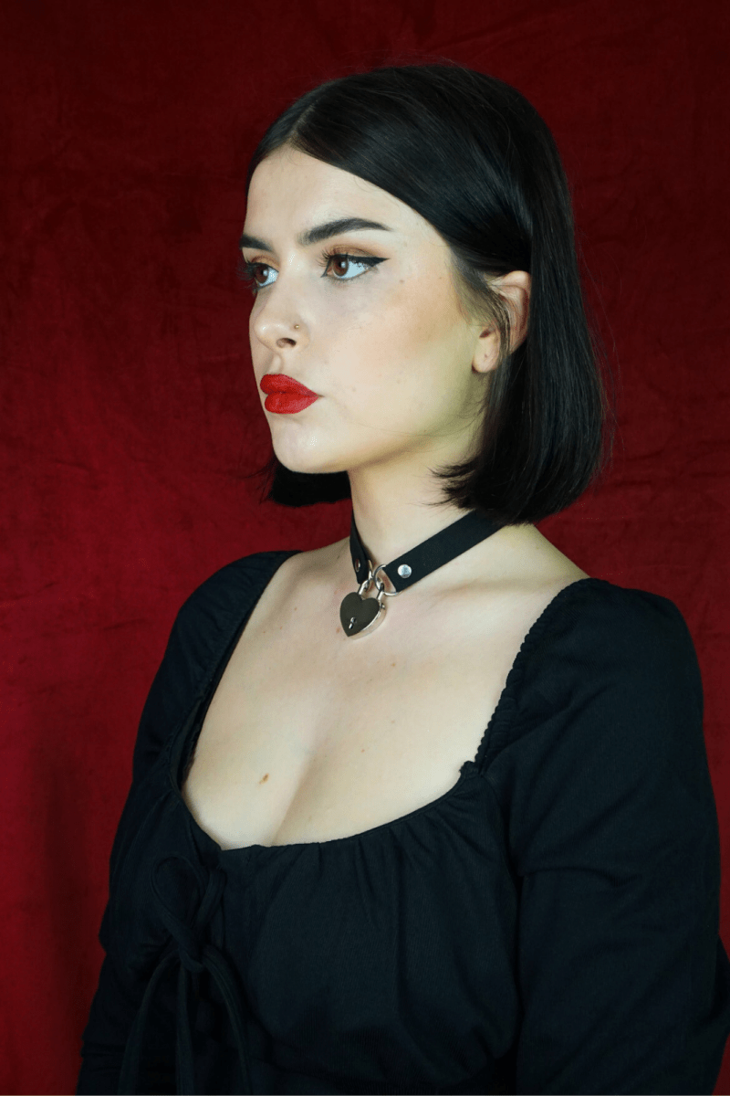 Heart Lock Choker Necklace - Necklace - House of Bones Jewelry