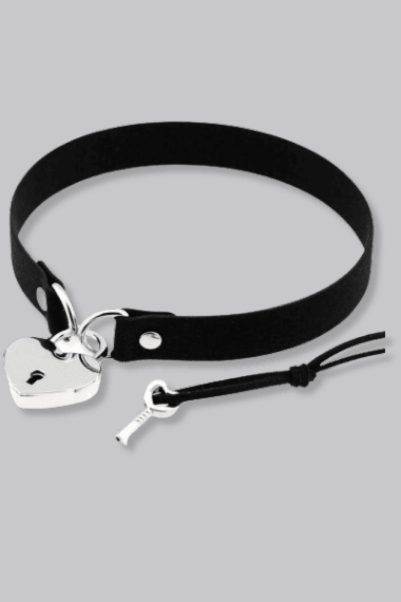 Heart Lock Choker Necklace - Necklace - House of Bones Jewelry