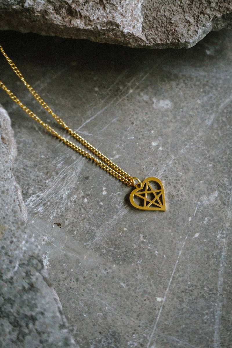 Heartagram Necklace Gold - Earrings - House of Bones Jewelry