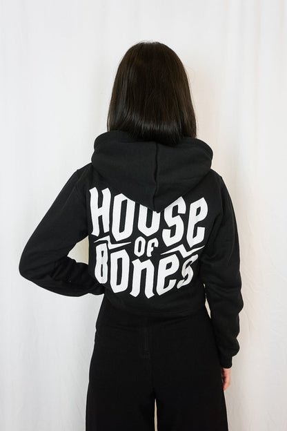 House of Bones Cropped Hoodie - Sweaters - HOUSE OF BONES