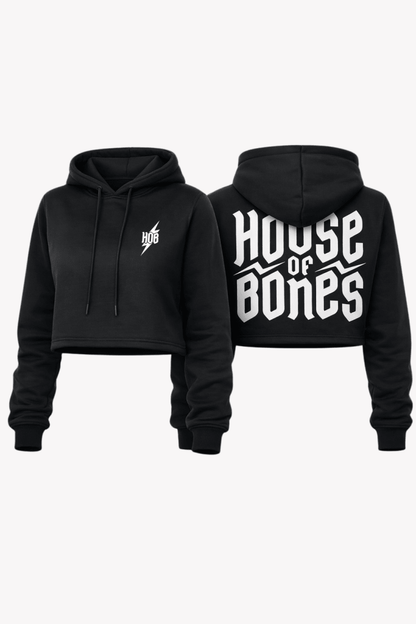 House of Bones Cropped Hoodie - Sweaters - HOUSE OF BONES