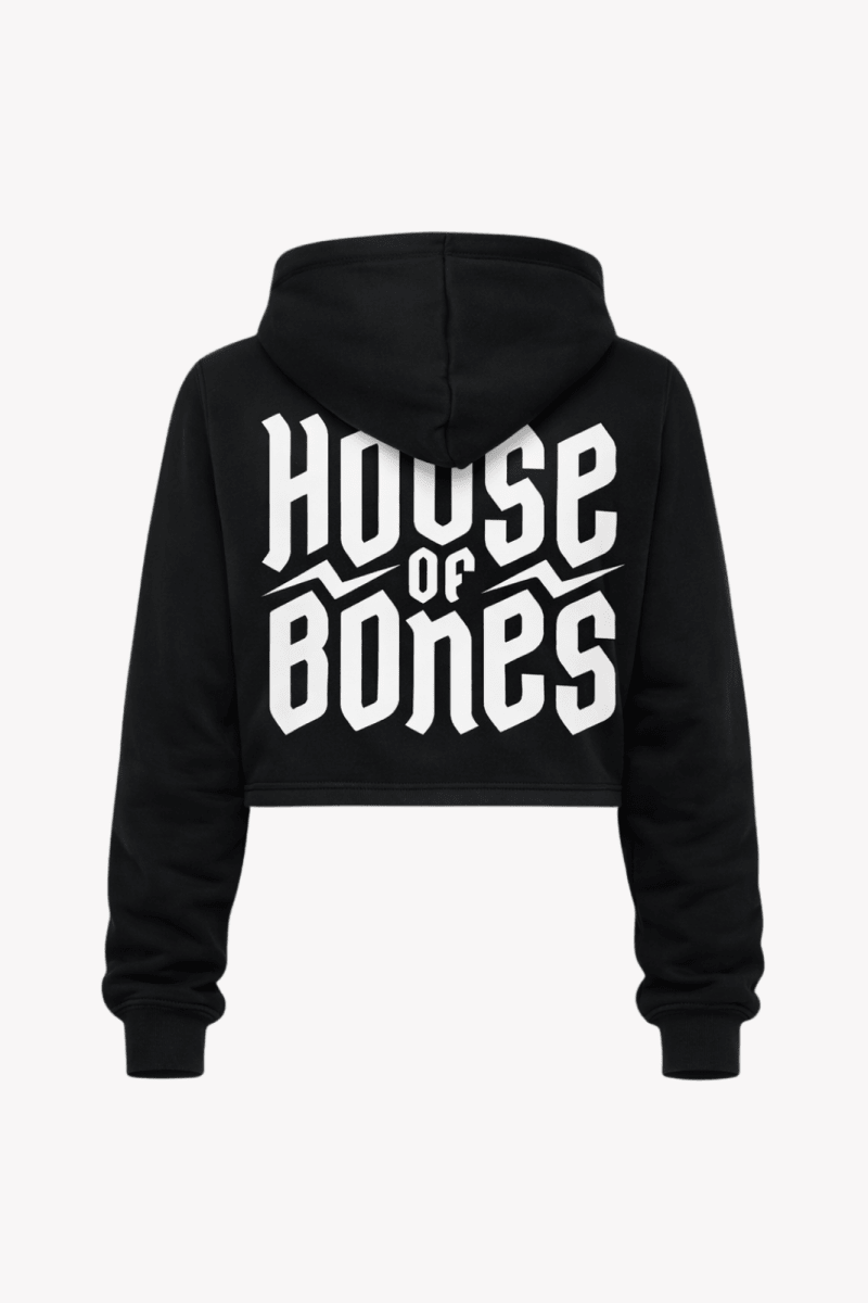 House of Bones Cropped Hoodie - Sweaters - HOUSE OF BONES
