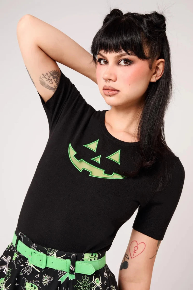 Jack-O-Lantern Top - Tops - Hell Bunny