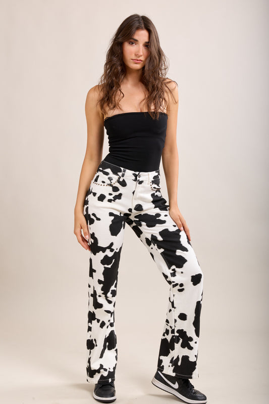 Cow Print Jeans