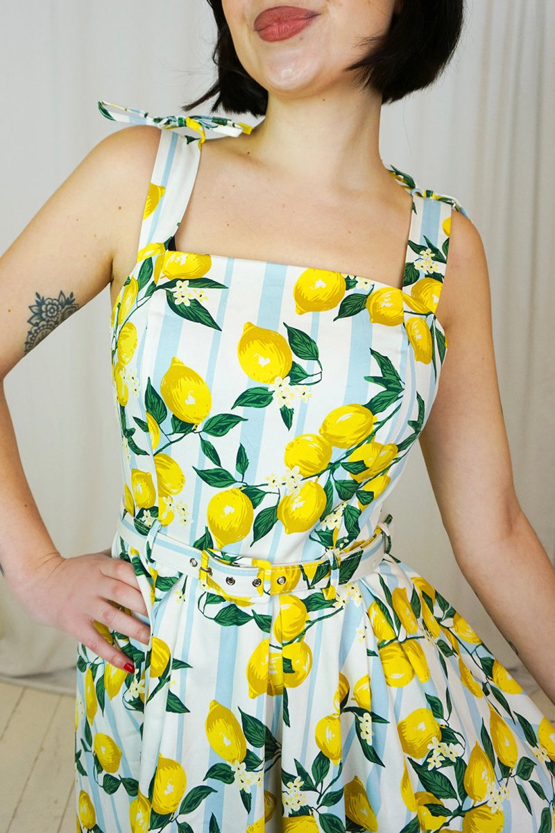 June Lemon and stripes swing dress - Dresses - Banned