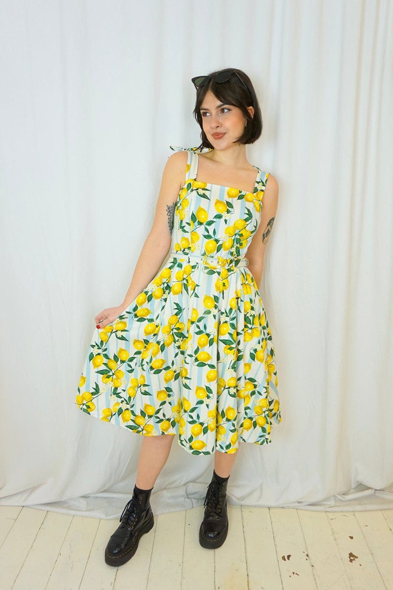 June Lemon and stripes swing dress - Dresses - Banned