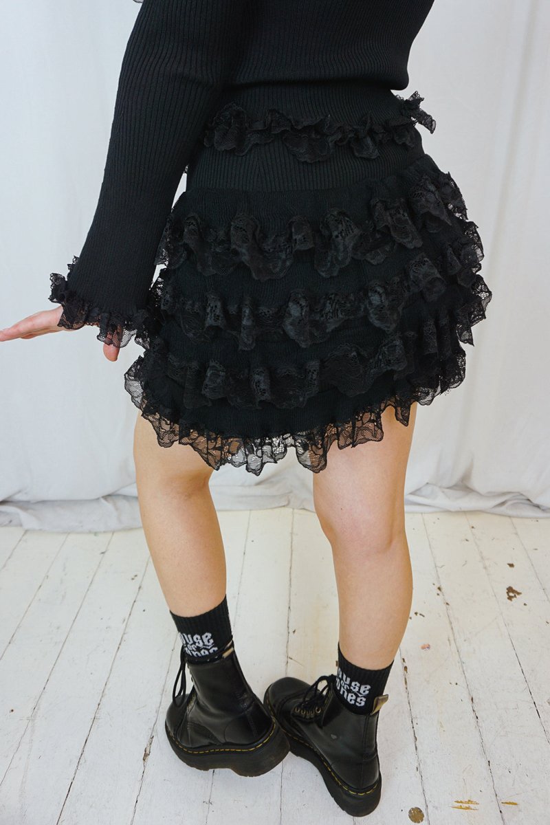 Knitted Lace Skirt - Skirts - HOB