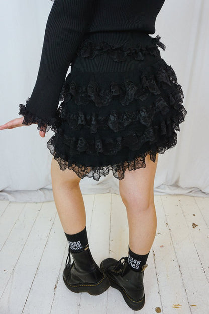 Knitted Lace Skirt - Skirts - HOB