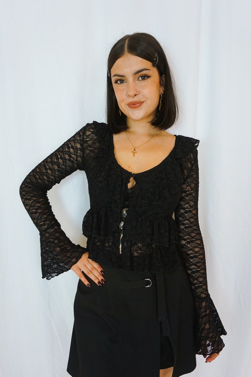 Lace Buttoned Cardigan - Cardigan - HOB