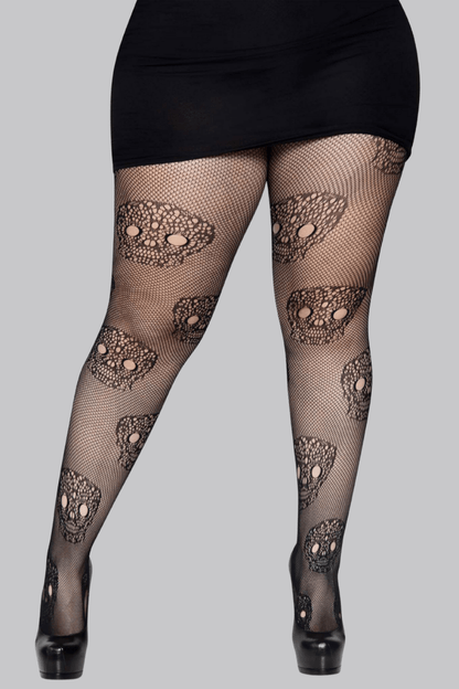 Lace Skull Fishnets - Tights - Leg Avenue