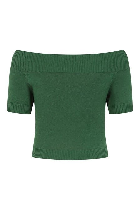 Lavinia Knitted Top Green - Tops - Banned