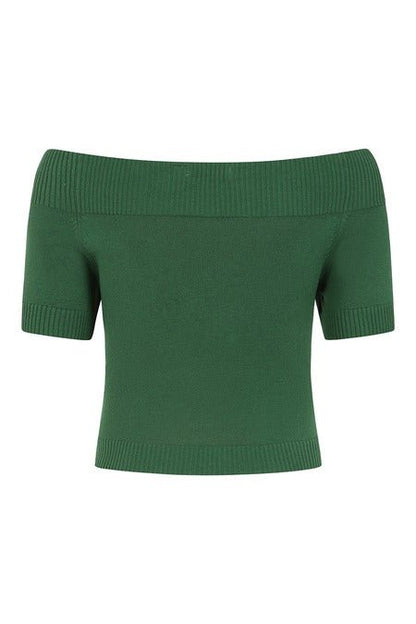 Lavinia Knitted Top Green - Tops - Banned