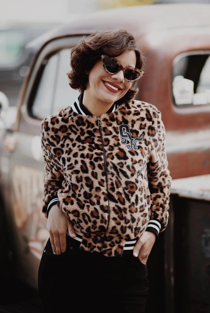 Leopard College Jacket - Jackets - Queen Kerosin
