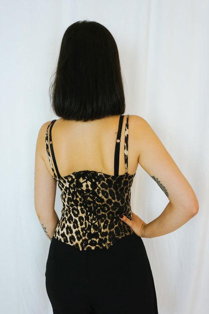 Leopard Lace-Up Cami - Tops - HOB