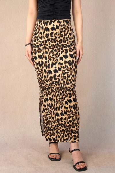 Leopard Maxi Skirt - Skirts - House of Bones