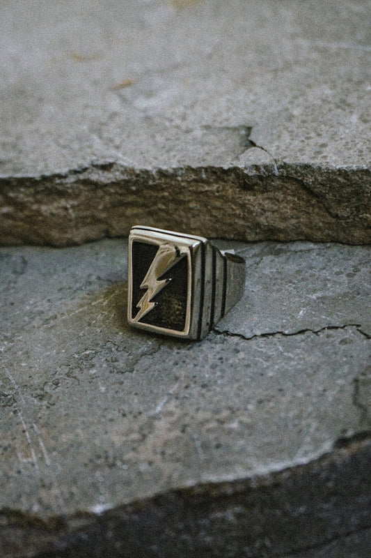 Lightning Biker Ring - Jewellery - House of Bones Jewelry