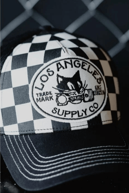 Los Angeles Checkered Cap - Hats - King Kerosin