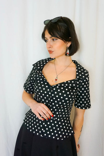 Marion Polka Dot Blouse - Tops - Banned
