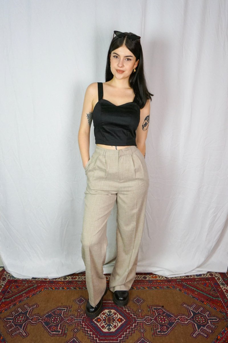 Martha Sand Stripe Trousers - Trousers - Banned