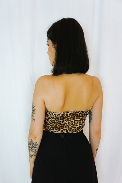 Mesh Bustier Top Leopard - Tops - HOB