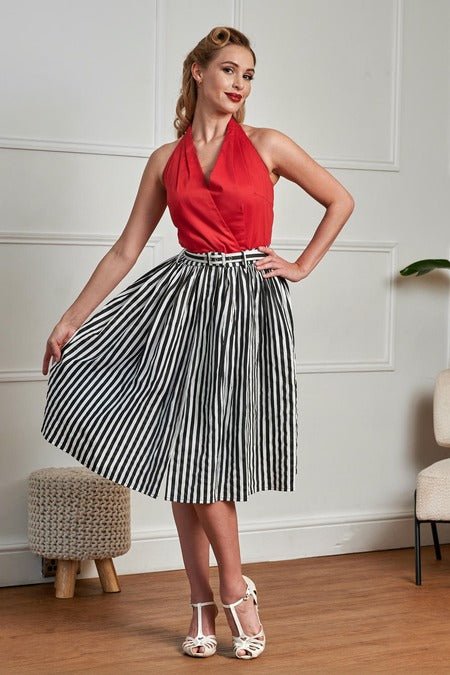 Mila Striped Swing Skirt - Skirts - Banned