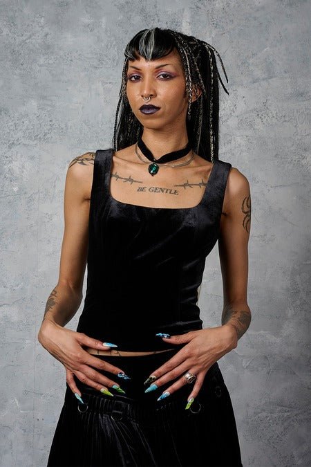 Nightfall velvet Corset Top - Tops - Banned
