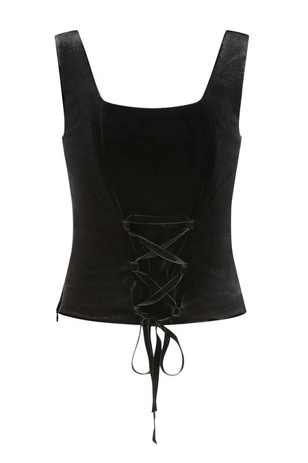 Nightfall velvet Corset Top - Tops - Banned
