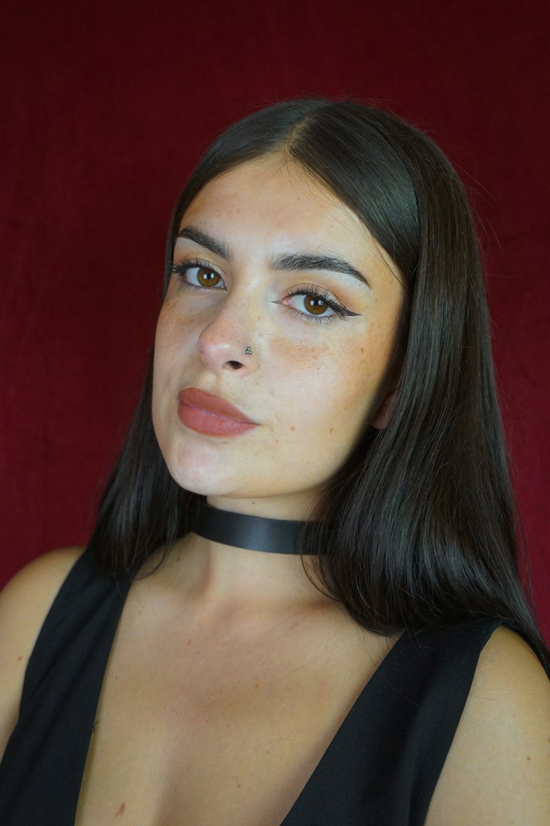 Plain black leather choker - Necklace - HOB