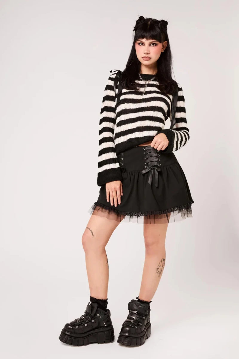 Quinzel C Black Skirt - Skirts - Hell Bunny