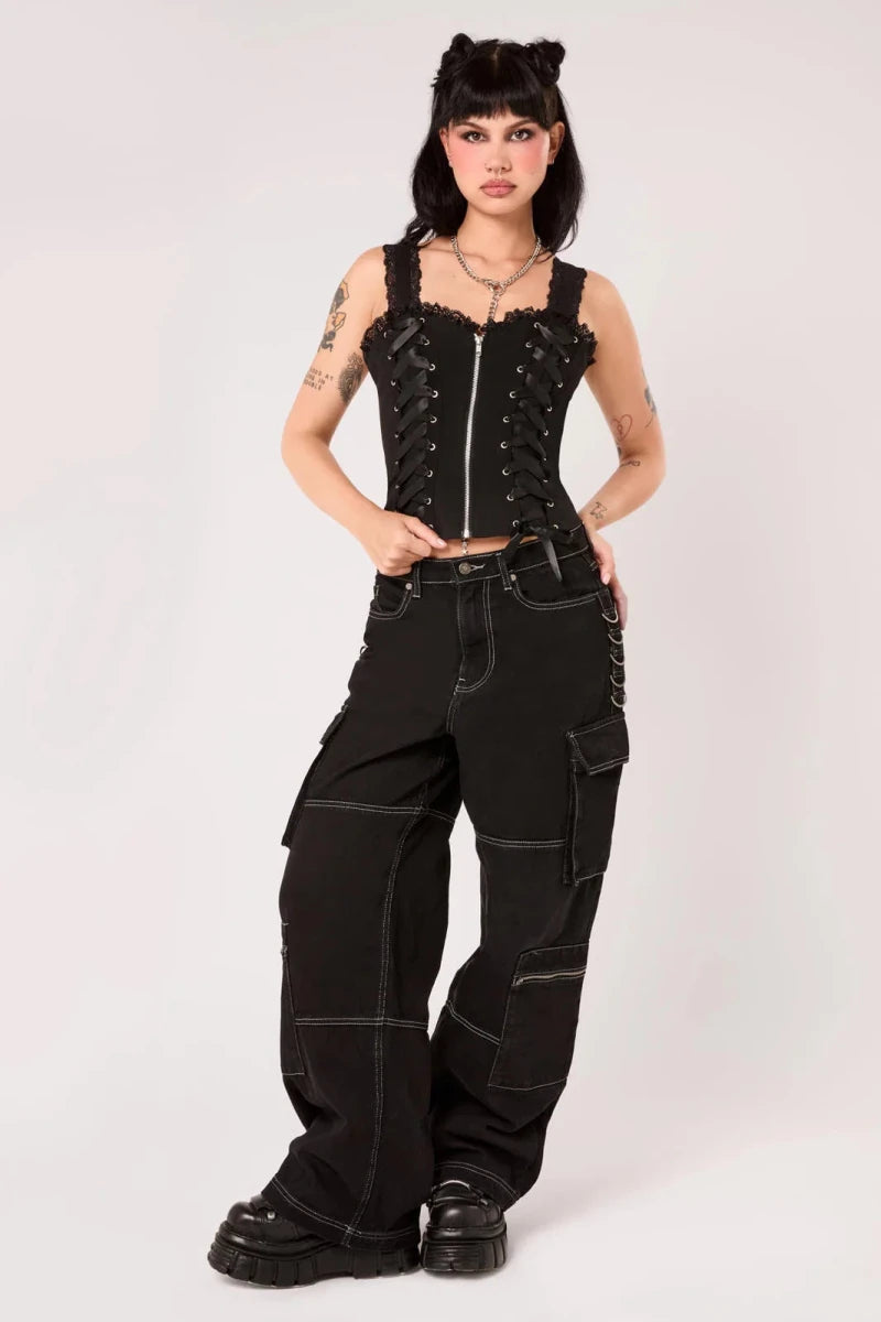 Quinzel C Black Top - Tops - Hell Bunny