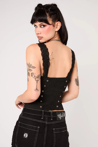 Quinzel C Black Top - Tops - Hell Bunny
