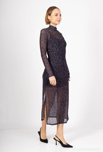 Leopard Mesh Dress