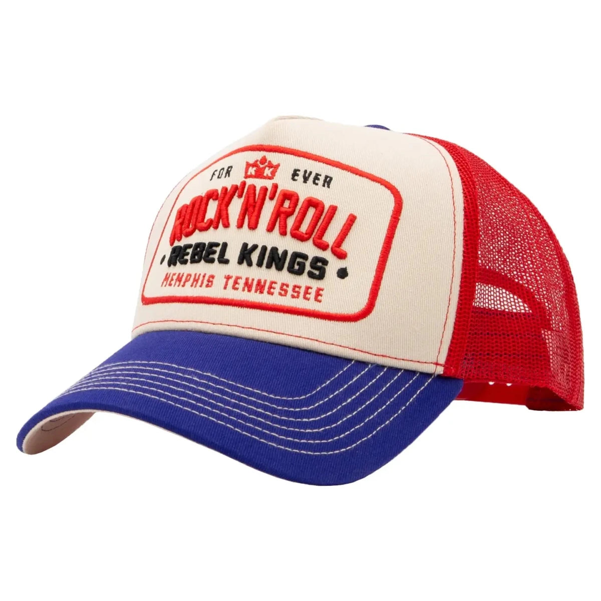 Rock 'n' Roll Cap - Navy & White - Hats - King Kerosin