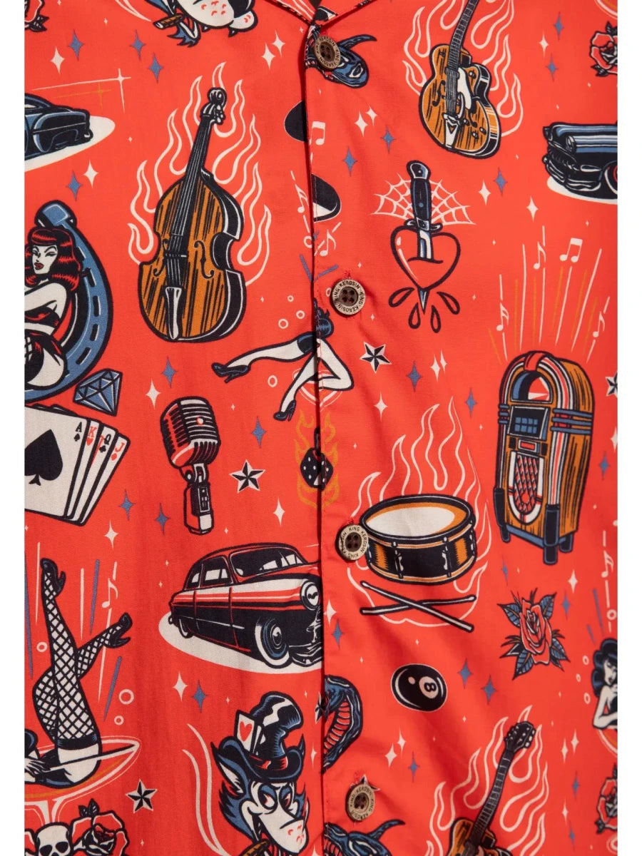 Rock 'n' Roll Hawaiian Shirt - Shirts - King Kerosin