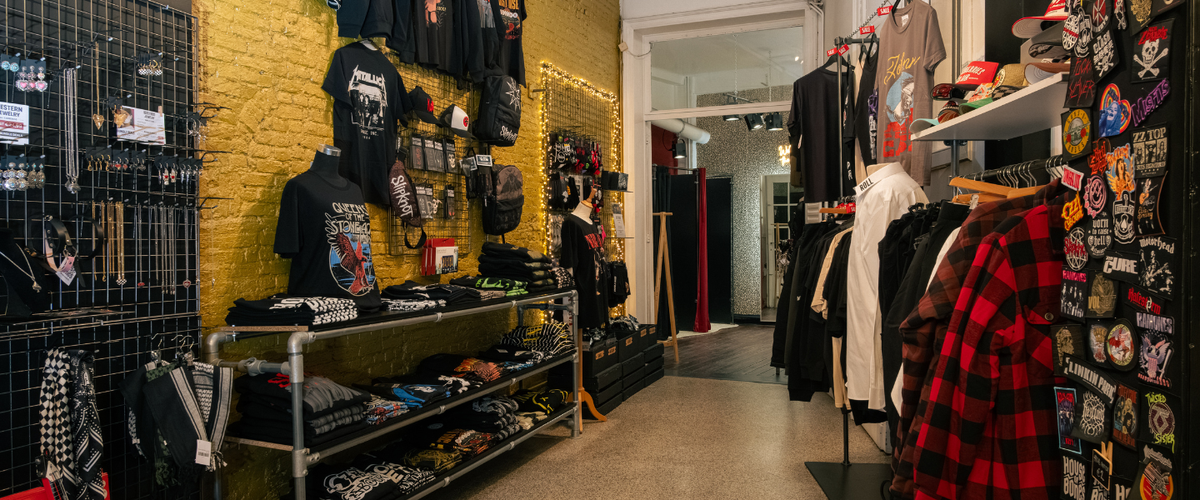 punk rock fashion store Antwerp interior