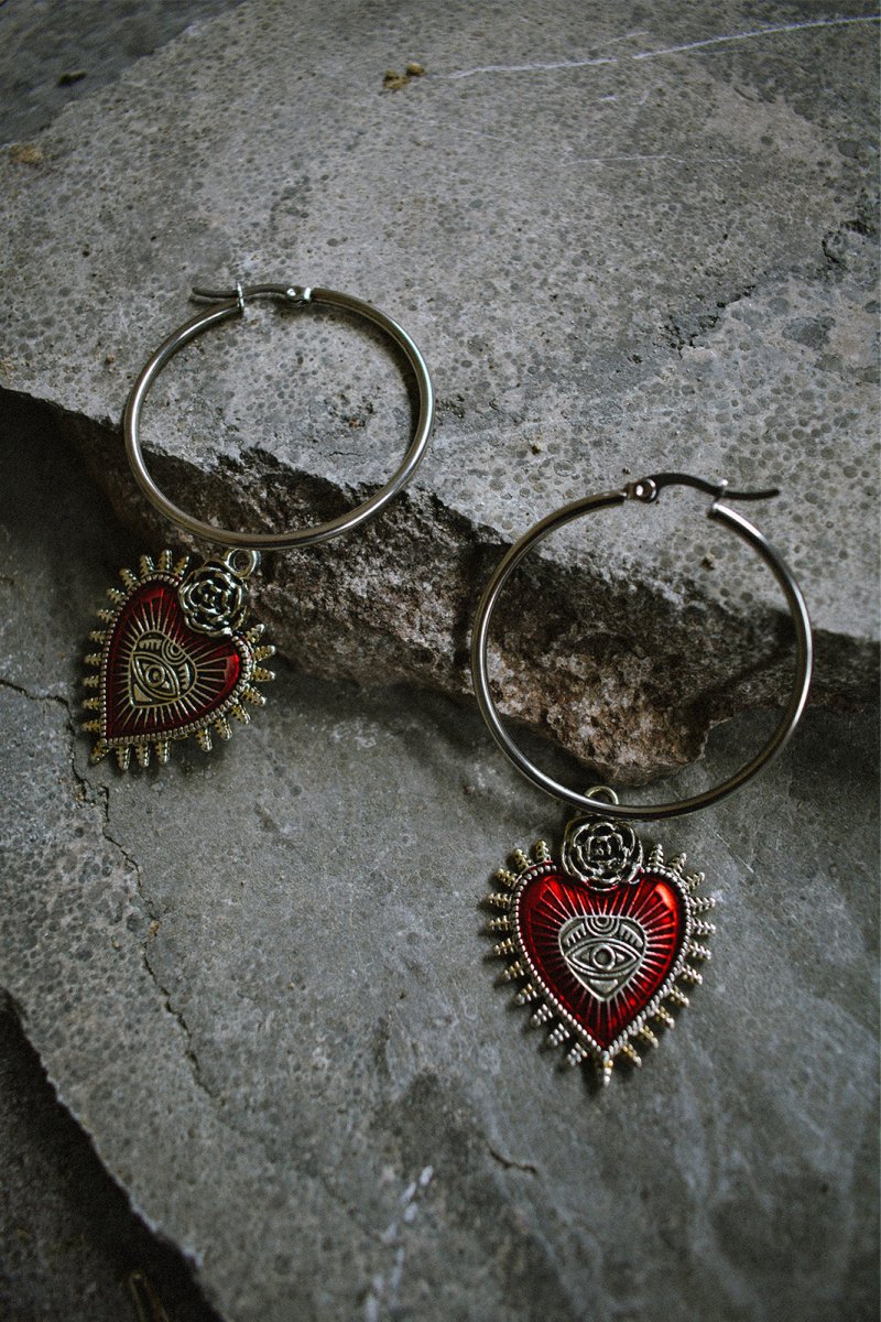 Sangre Earrings Big - Earrings - House of Bones Jewelry