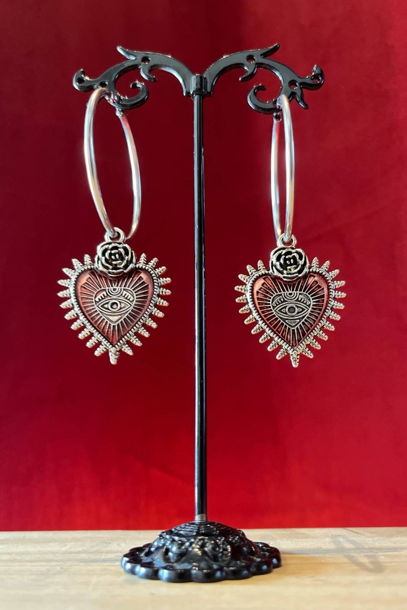 Sangre Earrings Big - Earrings - House of Bones Jewelry