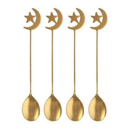 Set of 4 Star and Moon Teaspoons - Something Different Wholesale Europe