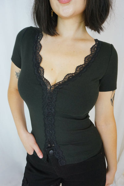 Shadow Lace Top - Tops - HOB