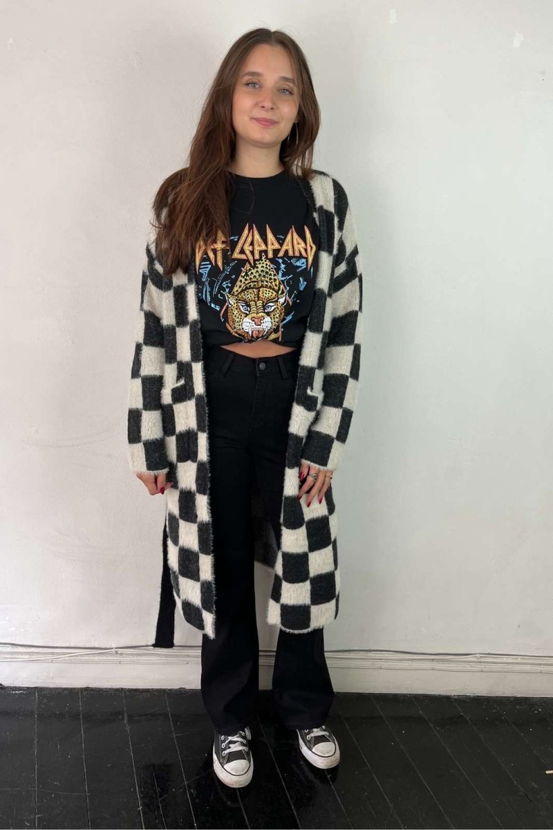 Soft Checked Cardigan - Sweaters - HOB