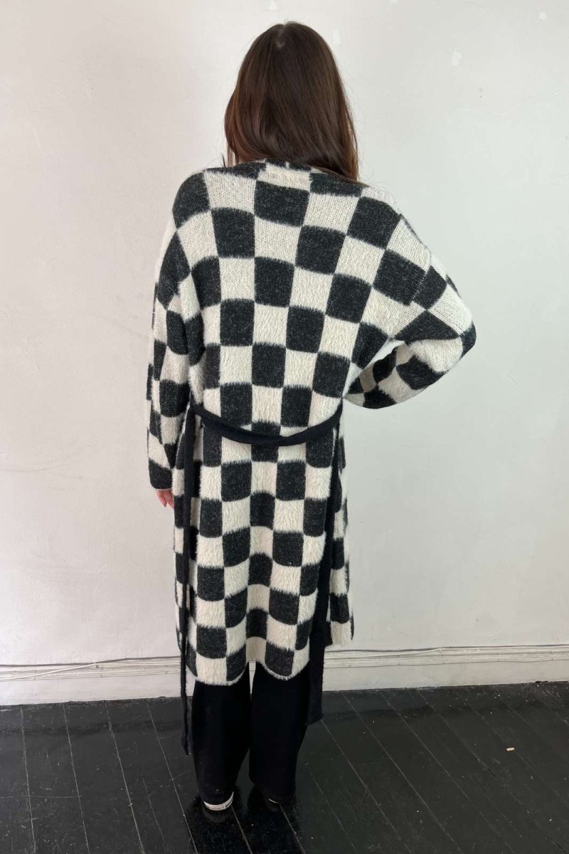 Soft Checked Cardigan - Sweaters - HOB