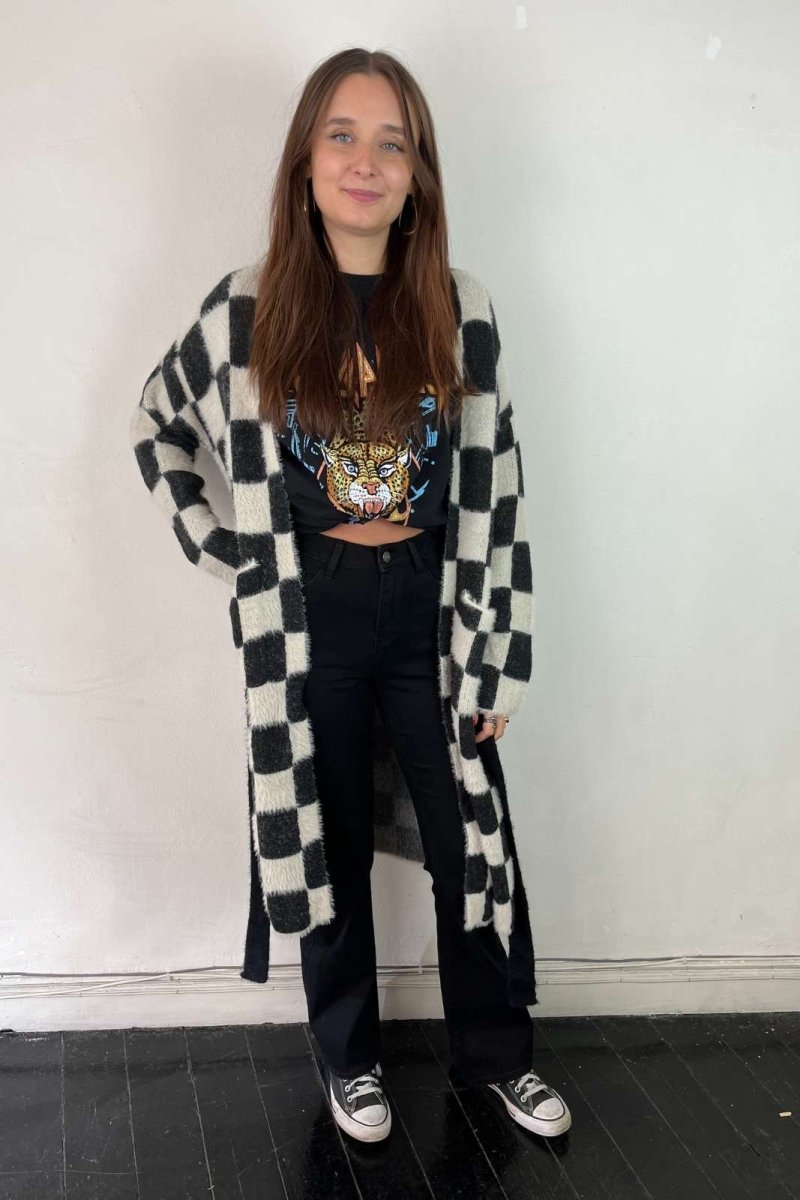 Soft Checked Cardigan - Sweaters - HOB