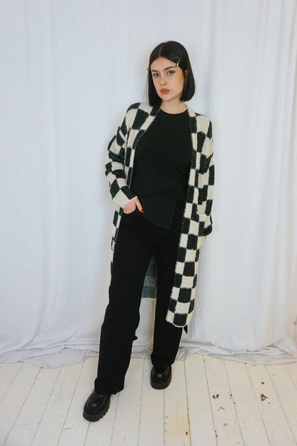 Soft Checked Cardigan - Sweaters - HOB