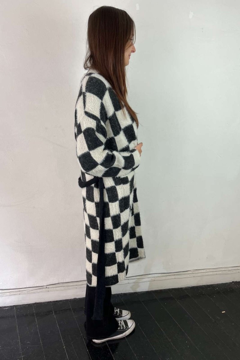 Soft Checked Cardigan - Sweaters - HOB