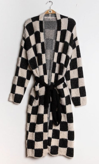 Soft Checked Cardigan - Sweaters - HOB
