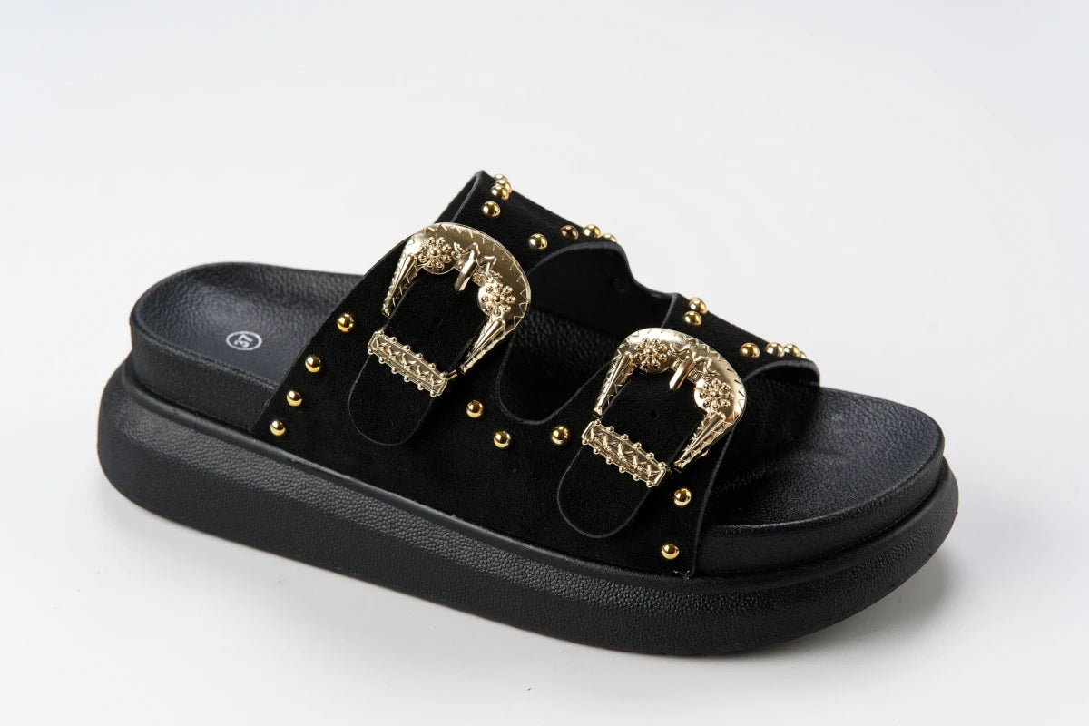 Studded Slippers Black - Shoes - HOB