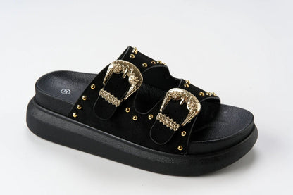 Studded Slippers Black - Shoes - HOB