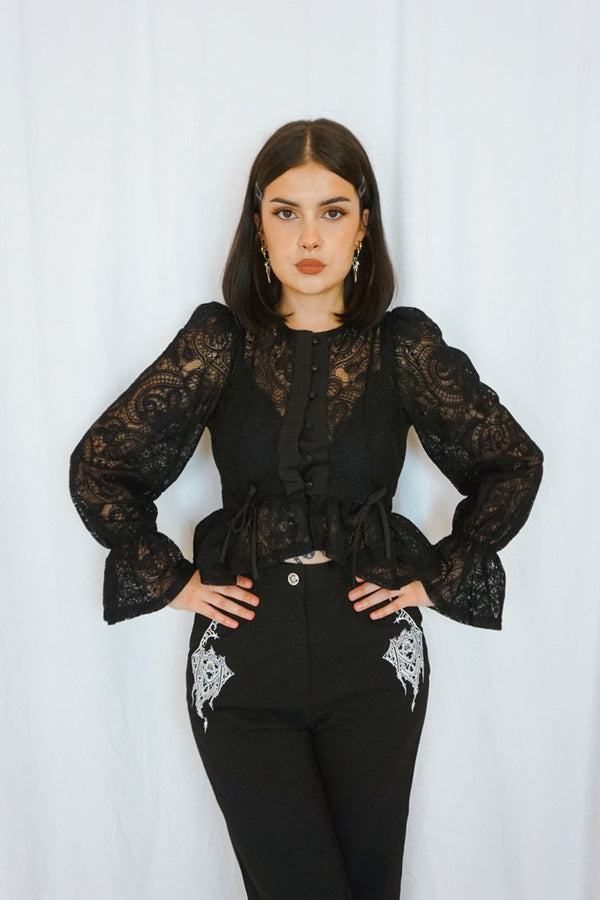 The Séance Blouse Black - Tops - HOB