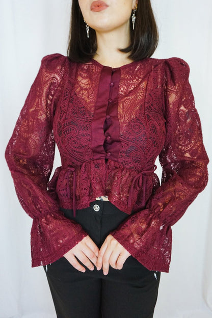 The Séance Blouse Burgundy - Tops - HOB